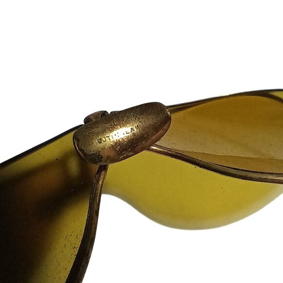 1920's Antique Vintage Sunglasses Amber Outinglas Motorcycle / Aviation Folding - Picture 7 of 10
